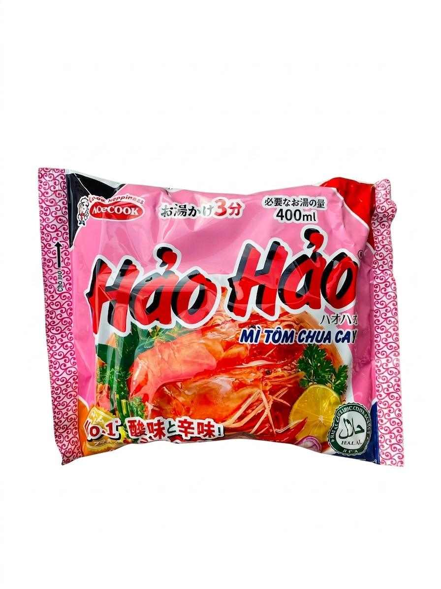Mì Hảo Hảo TÔM CHUA CAY Nguyên thùng (75g x 30 gói) ハオハオトムチュアカイ